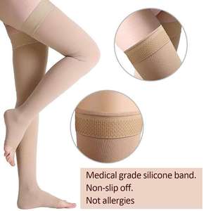 20-30 Mmhg Muslo negro Calcetines médicos <span class=keywords><strong>de</strong></span> alta compresión Venas varicosas <span class=keywords><strong>Medias</strong></span> <span class=keywords><strong>de</strong></span> compresión - Product Image 3
