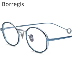 Borregls 순수 티타늄 안경 프레임 남성 2023 처방 안경 남성 사각 안경 근시 광학 안경 선택