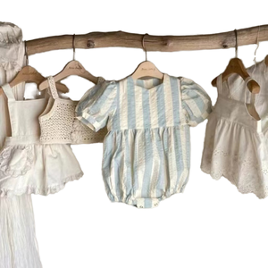 夏キッズドレス半袖コットン姉妹服赤ちゃん女の子ドレス新生児ロンパー - Product Image 1