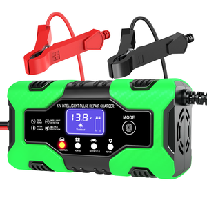 Chargeur de batterie intelligent 12V6A <span class=keywords><strong>4</strong></span> modes pour voiture, moto, batteries AGM et GEL, réparation par impulsions, identification automatique de la batterie avec écran LCD - Product Image 1
