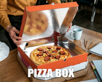 Boîte à pizza en aluminium personnalisée en gros, boîte à pizza en papier écologique jetable avec logo, prix d'usine pour la livraison