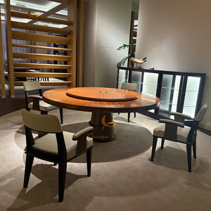 North American Black Walnut Italian Minimalist Luxury <b>Dining</b> <b>Table</b> Solid Wood <b>Top</b> for Hotels Villas Homes - Product Image 3