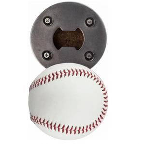 Abridor de Botellas Magnético de Cuero Genuino con Diseño de Béisbol, Novedoso Imán para Refrigerador, Regalo para Aficionados al Deporte, para <span class=keywords><strong>la</strong></span> Cueva del Hombre, Bar o Picnic - Product Image 1