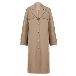 2024 Bettergirl New Autumn Vintage Trench Coat Design Sense Straight Tube Thin Single Breasted High-end Coat Women