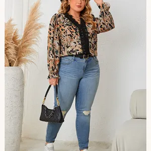 Custom Chiffon Long Sleeve, Casual Loose Blouses T Shirts Plus Size White Ethiopian Somalia Design Womens Blouses Tops Shirt/