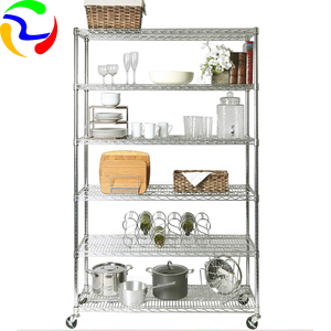 Nhà Máy Heavy-Duty 4-Tier <span class=keywords><strong>Chrome</strong></span> Dây Kim Loại Kệ Nsf Công Nghiệp Lưu Trữ Kệ <span class=keywords><strong>Chrome</strong></span> Kết Thúc Cho Xếp Chồng Kệ Kệ - Product Image 3