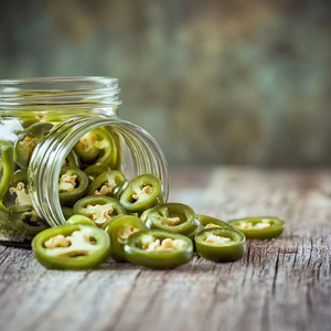 Piments Jalapeños Premium Conservés Tranchés dans du Vinaigre, Pot Mason, Légumes Verts Épicés Hachés Style Marinade - Product Image 1