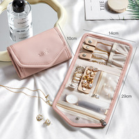Sacs de rangement pour bijoux en cuir PU carrés personnalisés, haut de gamme, exquis, avec fermeture magnétique, doux, pour petits accessoires