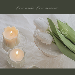 Bougie en cire de soja en forme de tulipe avec une lueur douce et une mèche en coton pour une décoration romantique de chambre à coucher, centre de table de mariage - Product Image 1