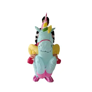 Inflatable Costumes Men Women Unicorn Rider Blow Up Costume Adult Inflatable Suit For Halloween Carnival Christmas Party Cosplay