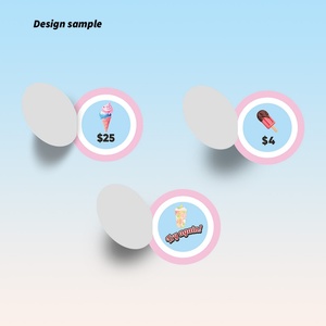 Billet de jeu à gratter en forme ronde de crème glacée rose rêveuse, impression de données variables haute sécurité professionnelle en usine - Product Image 4