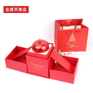 CLTF 浪漫圣诞弹出式苹果戒指盒双门机械式珠宝礼品盒套装带外包装手提袋2026 - Product Image 3