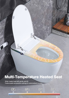 Toilette intelligente automatique moderne de forme allongée avec télécommande, siège chauffant pour salle de bain