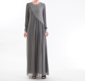 Wholesale New <strong>Model</strong> Fashion Muslim <strong>Abaya</strong> Dress Slant Lace Design Dubai Chiffon Islamic Clothing <strong>Abaya</strong> - Product Image 2