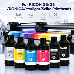 หมึกพิมพ์ UV ยี่ห้อ Goosam ขนาด 1000 มล. ใช้กับหัวพิมพ์ Ricoh G5 G6 Konica 512 1024 StarFire Seiko สำหรับการพิมพ์ UV - Product Image 1