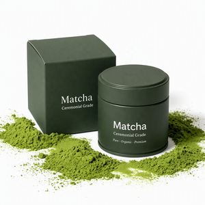 Tin de matcha personalizado de 30g, reciclable, sin pintar, con doble tapa y sello de aluminio, para etiquetaje privado de té y - Product Image 1