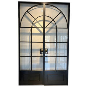 Personalizado alta qualidade preto aço emoldurado vidro vintage entrada porta - Product Image 3