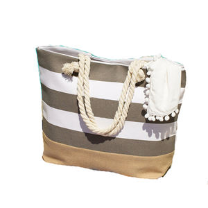 Fourre-tout en <span class=keywords><strong>toile</strong></span> personnalisé pour femmes, grande taille, imperméable, surdimensionné, à rayures, sac de plage d'été pour femmes - Product Image 1