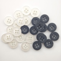 Boutons perlés à 4 trous en résine plastique de haute qualité, personnalisables, certifiés Oeko-Tex, avec logo gravé au laser et gaufré, vente en gros