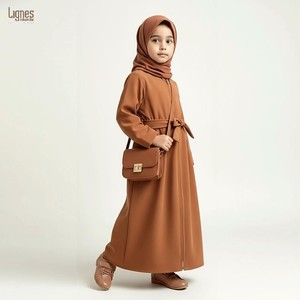 Robe Abaya islamique pour filles musulmanes, ensemble hijab, vêtements modestes pour le Ramadan et l'Aïd - Product Image 2