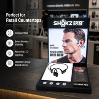 Support d'affichage en acrylique personnalisé avec éclairage LED, support d'affichage pour écouteurs avec support de contrôle, support d'affichage pour écouteurs intra-auriculaires