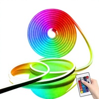 Bande LED néon RGB flexible en silicone, mini, avec contrôle 24 touches pour bande lumineuse à intensité variable contrôlée par application