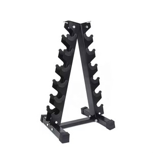 Estante para Mancuernas de acero de 6 niveles con base de goma antideslizante, almacenamiento de gimnasio plegable para 6 pares de pesas, logotipo personalizado - Product Image 3