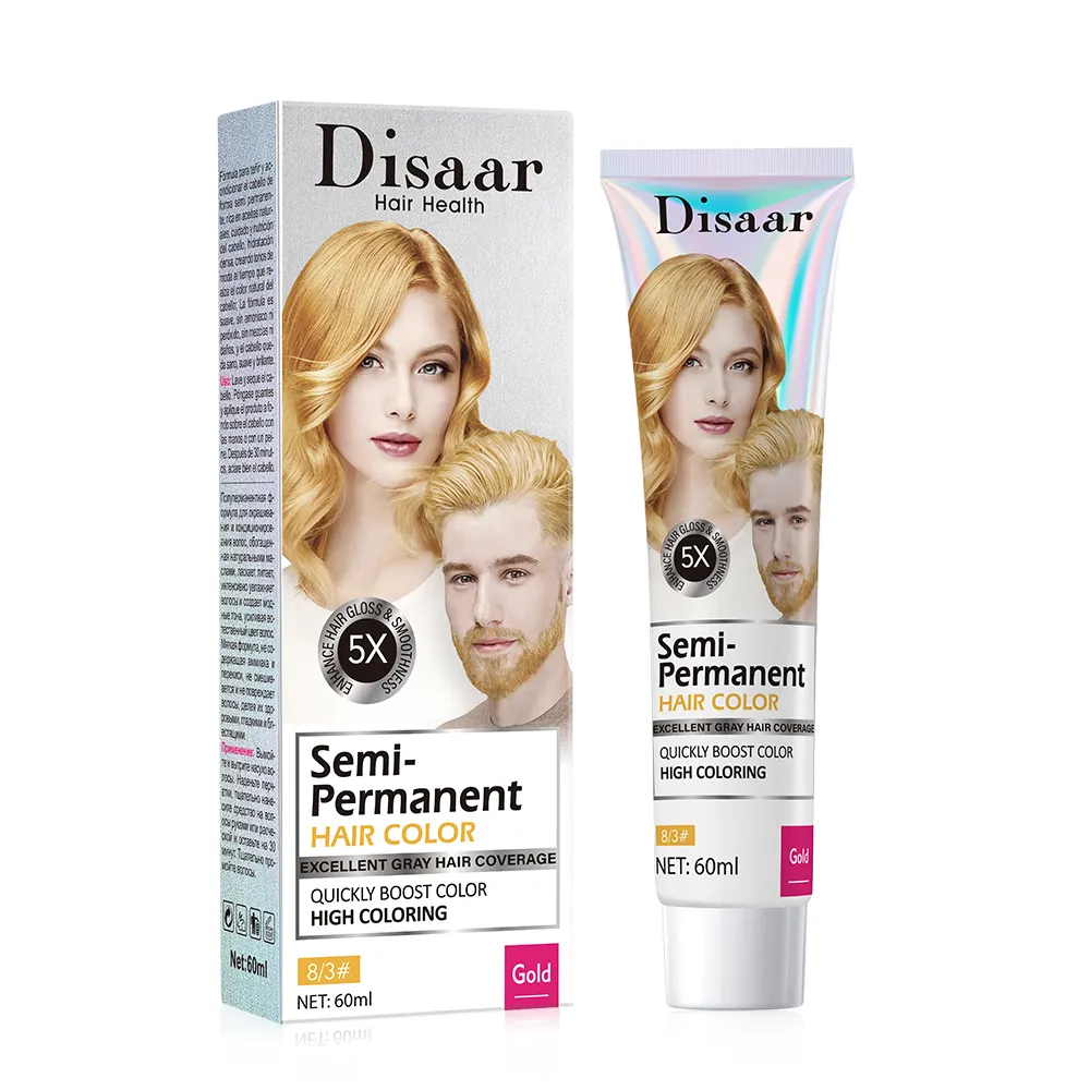 Dissar Gold Hair Color Shampoo Nieuw Design Cream Gel Voedt Haarproduct Snel Stimuleert Haarkleur