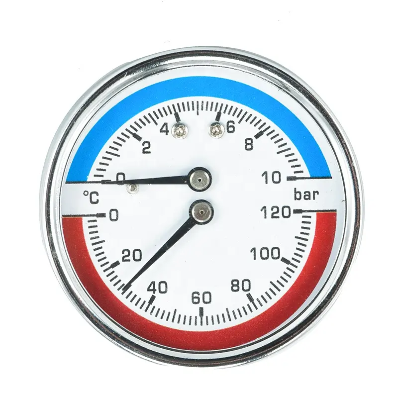 Hochwertiges 63mm schwarzes Stahlgehäuse-Doppelzeiger-Thermometer, Hoch temperatur-und Manometer