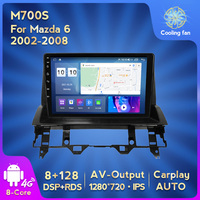 MEKEDE-Reproductor de DVD con Android, radio estéreo con control de voz, GPS, RDS, BT, WIFI, para Mazda 6 2002-2008 8 + 128G