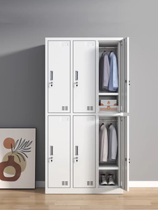 <span class=keywords><strong>Taquilla</strong></span> Metálica Moderna de 3 Puertas con Cerradura, Armario de Acero Resistente para Gimnasio, Escuela u Oficina - Product Image 4