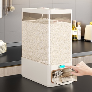 현대 플라스틱 식용 쌀 보관 용기 다기능 가정용 밀폐형 방습 곡물 디스펜서 - Product Image 2