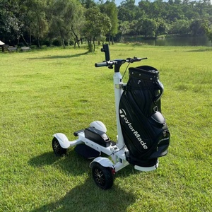 軽量折りたたみ式4輪電動ゴルフカートキックスクーターバッグホルダーアルミ20km/h最高速度150kg積載容量 - Product Image 6