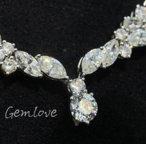 Collar de oro de 18 quilates con diamantes de corte Marquesa cultivado en laboratorio certificado por IGI, a la moda y a la moda para mujeres, adecuado para el uso diario - Product Image 5