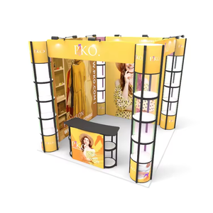 20x20 Caja de luz de Torre giratoria de aluminio plegable de construcción rápida Pantalla de fondo para cabina de Feria Comercial portátil reutilizable para Expo - Product Image 2