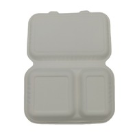 Boîte à repas jetable en canne à sucre écologique à 2 compartiments de 9 pouces pour le marché des grossistes, de bonne qualité