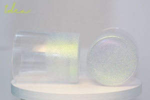 Haute qualité décoration personnalisée multicolore paillettes dégradé pulvérisation 7oz pot verre bougeoir vide pot en verre pour bougie - Product Image 2