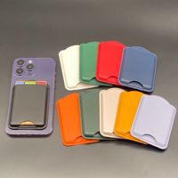Dompet Magsafe Kulit PU Tahan Lama Magnet Hisap Kuat untuk Ponsel iOS Android Menampung 3 Kartu dengan Aman Kartu Bisnis Pemblokir RFID