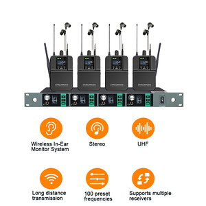 Système de monitoring intra-auriculaire professionnel XTUGA S4 pour enregistrement en direct sur scène, 4 canaux, microphone <span class=keywords><strong>sans</strong></span> <span class=keywords><strong>fil</strong></span> stéréo UHF à <span class=keywords><strong>ruban</strong></span> - Product Image 3