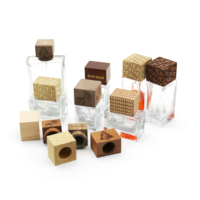 Tapa de perfume de madera de acacia personalizada de 15 mm con cierre a presión, tapa de madera para botella de vidrio OEM personalizada, reemplazo de tapa de botella de fragancia directo de fábrica