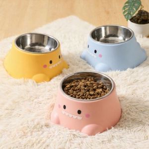 Bol pour nourriture/eau pour chat et chien en acier inoxydable, design ergonomique, bol amovible, antidérapant, utilisation en extérieur/en intérieur, style mignon - Product Image 5