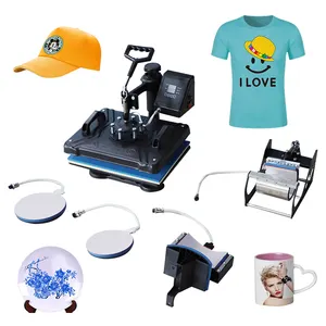 38*38 5 In 1 Heat Press Printing Machine Easy Operate High Quality Machine For Shirts Mug Plate