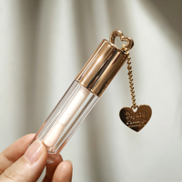 HEXUE 4.5ml Emballage de tube de gloss à lèvres personnalisé type 'Love' en plastique cosmétique, avec emballage sous-flacon pour correcteur et gloss liquide effet boue, et porte-clés