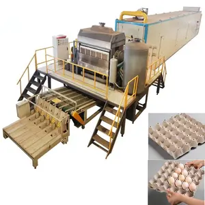 Máquina de bandeja de huevos totalmente automática, línea de producción de bandeja de cartón y pulpa de papel usado