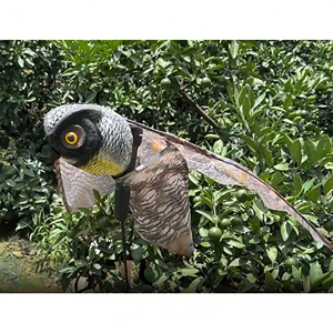 Hibou de dissuasion en plastique simulé avec ailes battantes, écologique, pour le contrôle des oiseaux dans les jardins et les fermes, leurre de chasse - Product Image 2