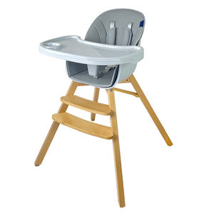 เก้าอี้สูงสำหรับเด็กเก้าอี้สูงทำจากไม้ + เบาะหนัง PU ปรับได้5จุด - Product Image 4