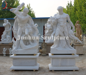 Bức Tượng Hercules Hy Lạp Bằng Đá Cẩm Thạch Trắng Thần Thoại Với Tác Phẩm Điêu Khắc Hổ - Product Image 4