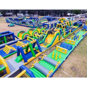 Pista de Obstáculos Inflable Gigante Portátil, Tobogán, Juegos Deportivos de Salto, Carreras Largas en Interiores, Desafío Extremo - Product Image 5