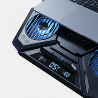 Support pliable universel pour ordinateur portable U-JIE D12 avec refroidisseur d'air RGB à quatre ventilateurs et moule exclusif pour ordinateur portable de jeu et usage bureautique