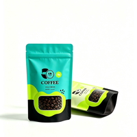 Pochette personnalisée mate pour café moulu avec fermeture éclair, qualité alimentaire, refermable, valve de dégazage unidirectionnelle, en feuille d'aluminium